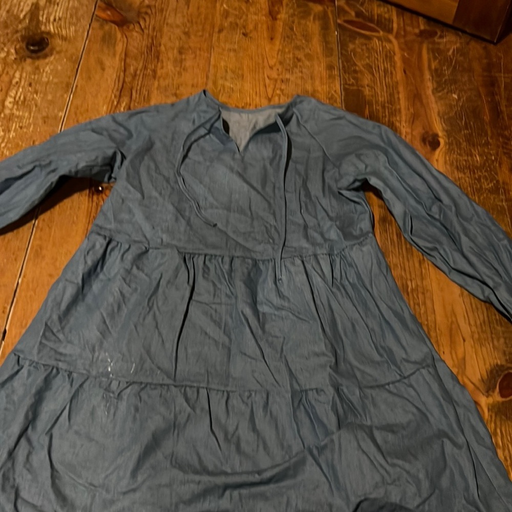 Lightweight denim dress 3/4 sleeve